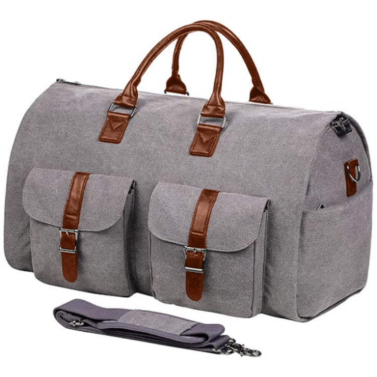 Waterproof PU Leather Travel Duffel Bag (36–55L)