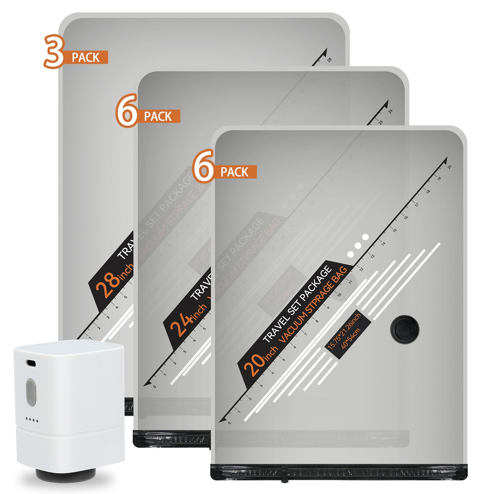 Vacuum Compression Bag Set with Electric Pump
