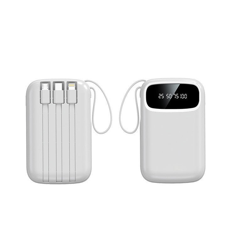 Slim Power Bank with Built-in Cable (5000–20000mAh)