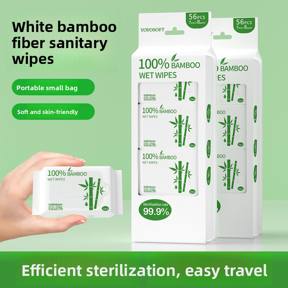Bamboo Fiber Antibacterial Travel Wipes (8-Pack)