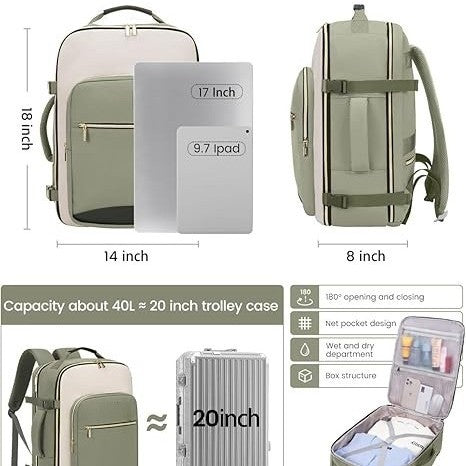 Carry-On Travel Backpack (36–55L)