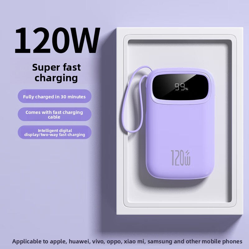 Slim Power Bank with Built-in Cable (5000–20000mAh)