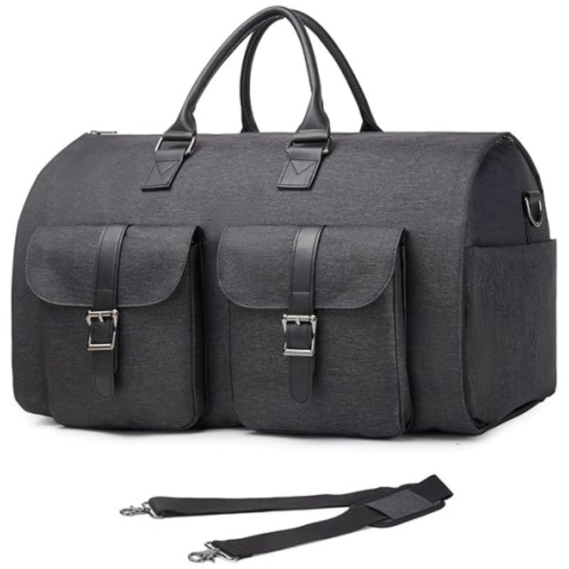 Waterproof PU Leather Travel Duffel Bag (36–55L)