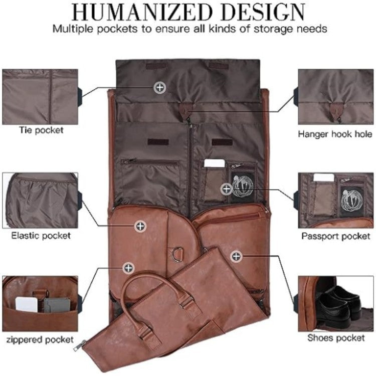 Waterproof PU Leather Travel Duffel Bag (36–55L)