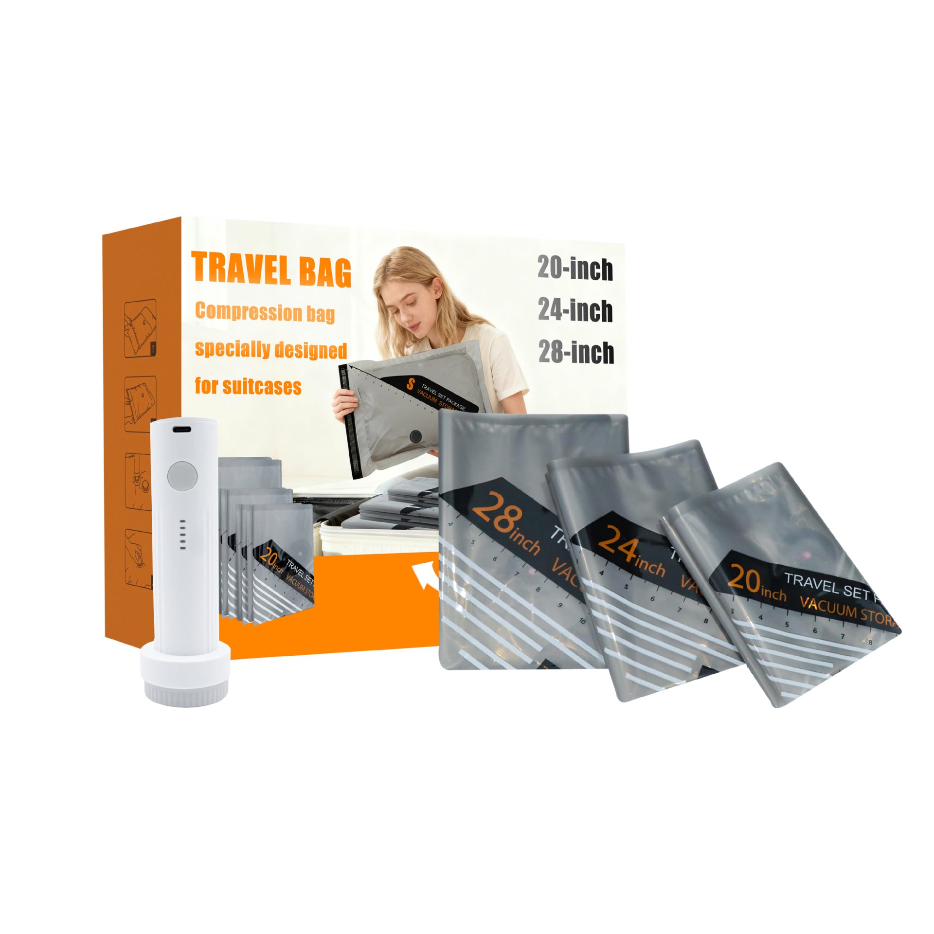 Vacuum Compression Bag Set with Electric Pump