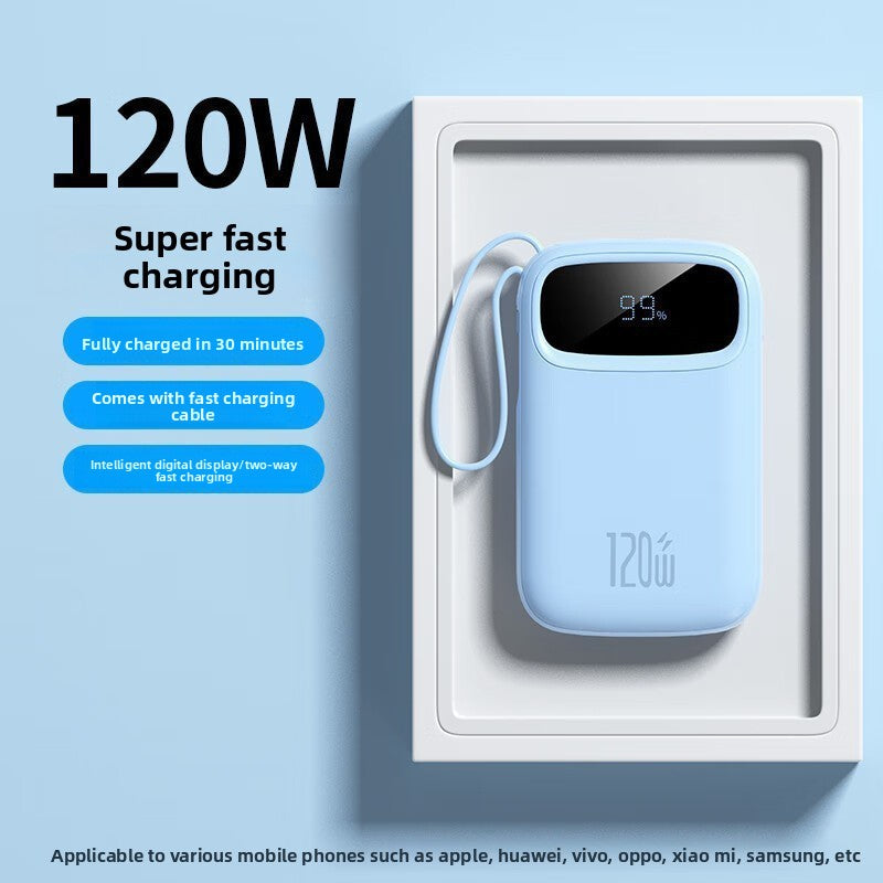 Slim Power Bank with Built-in Cable (5000–20000mAh)