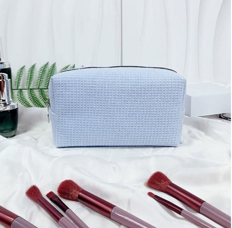 Personalized Waffle-Texture Makeup Bag