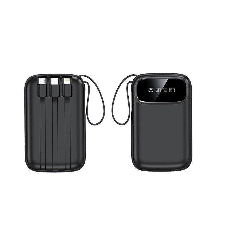Slim Power Bank with Built-in Cable (5000–20000mAh)