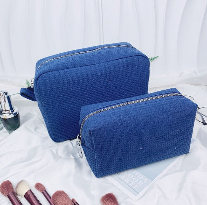 Personalized Waffle-Texture Makeup Bag