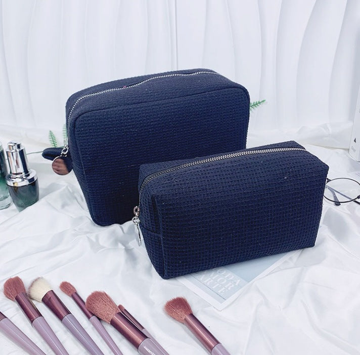 Personalized Waffle-Texture Makeup Bag