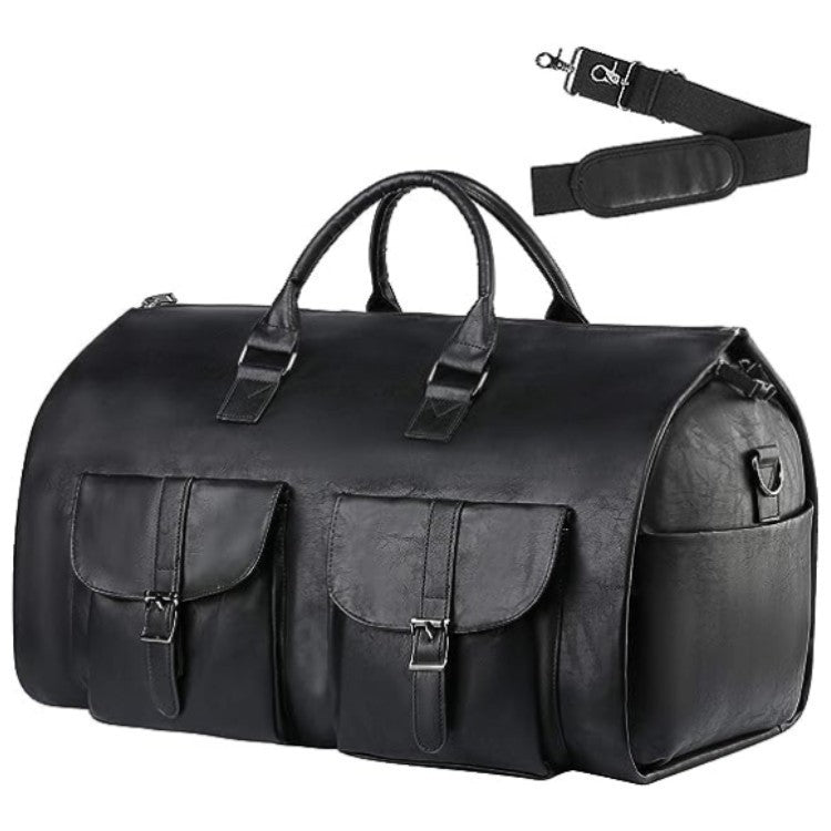 Waterproof PU Leather Travel Duffel Bag (36–55L)